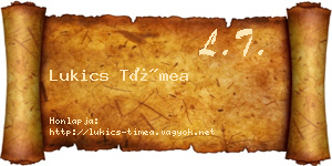 Lukics Tímea névjegykártya
